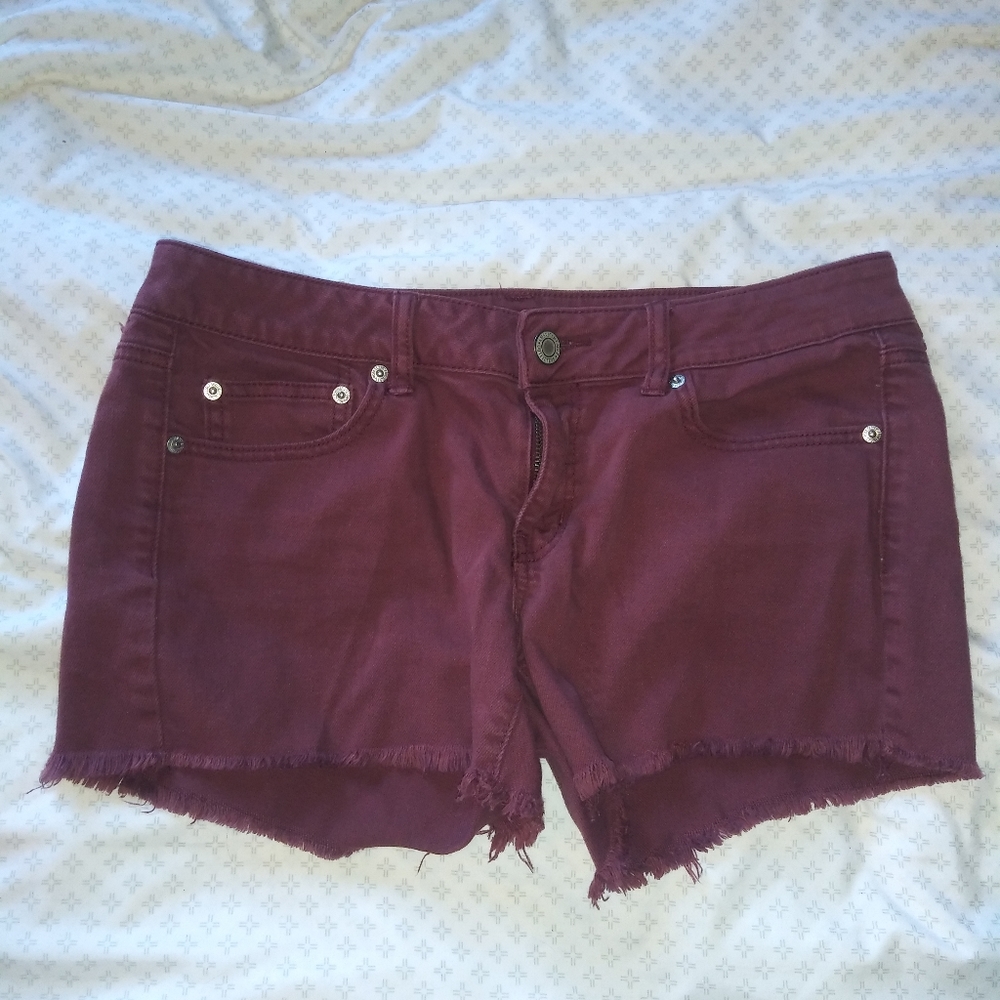 Dark red shorts